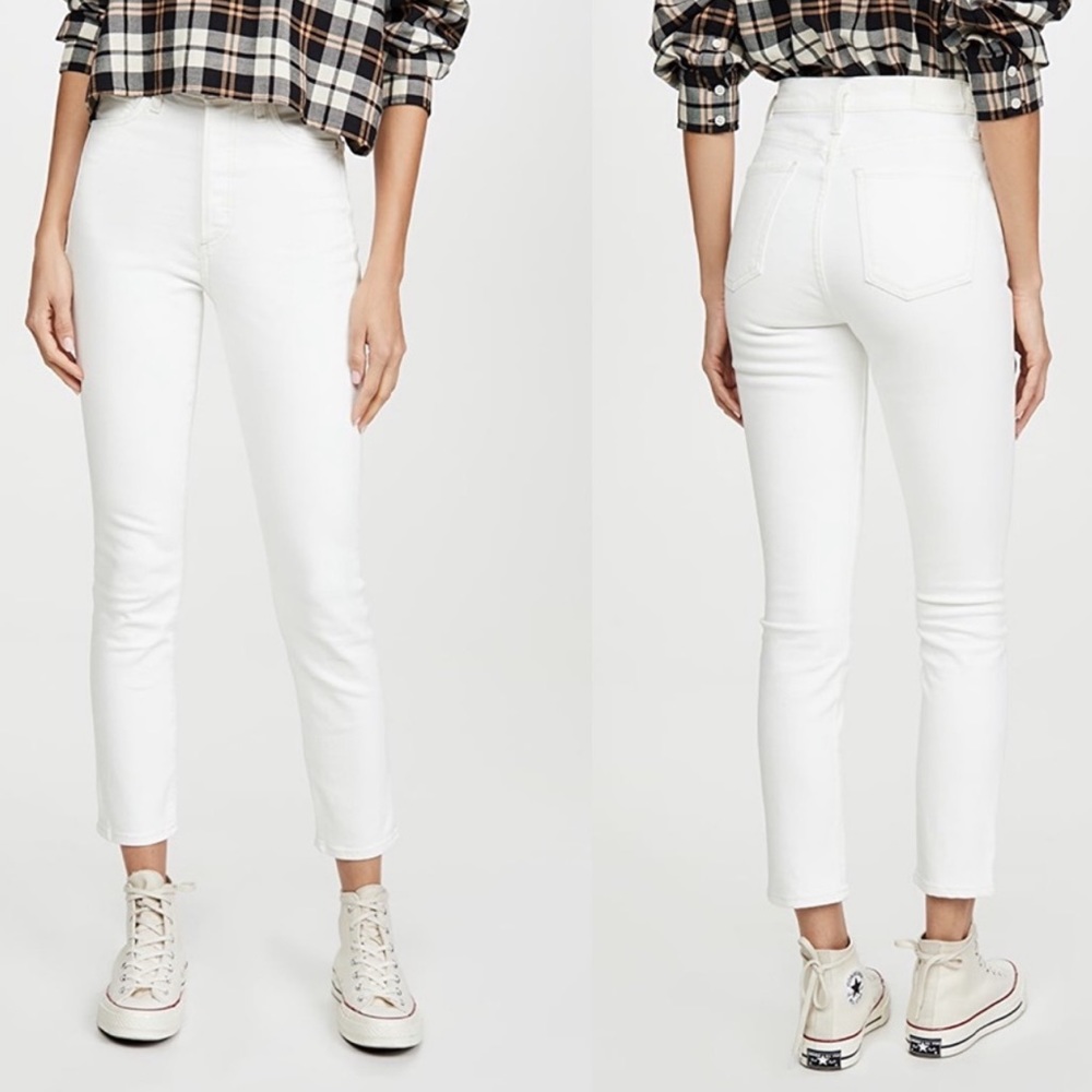 Citizens of Humanity White Olivia High Waist Slim Jeans In Zen Size 28